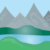Unique Landscape of Beautiful Greenery and Mountains vector