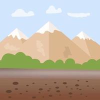 Unique Landscape of Beautiful Greenery and Mountains vector