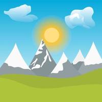 Unique Landscape of Beautiful Greenery and Mountains vector