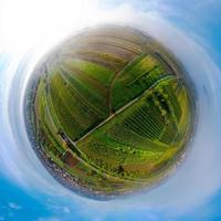 A drone view of the stunning expanse of the Vosges foothills, France photo