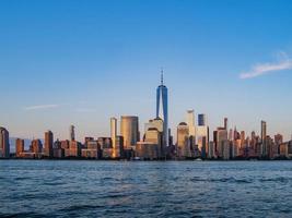 Sunny view of the famous Manhattan skyline photo