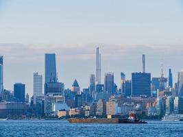 Firework ship and the famous Manhattan skyline photo