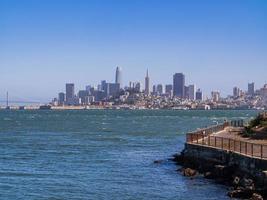 Sunny view of the San Francisco skyline from Alcatraz island photo