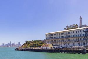 Sunny view of the Alcatraz Island and San Francisco skyline photo