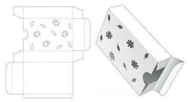 caja de embalaje rectangular con plantilla troquelada otoñal estampada vector