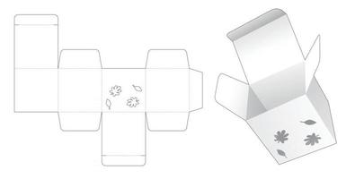 mini caja con plantilla troquelada otoñal estampada vector