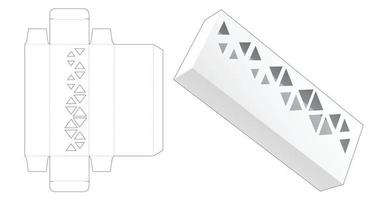 caja de embalaje larga con plantilla troquelada triangular estampada vector