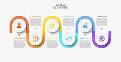 Business data visualization infographic background template vector