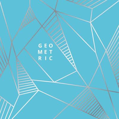 Abstract silver line geometric on blue background luxury style.