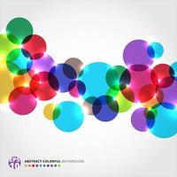 Abstract colorful circles with light glowing on white background. vector