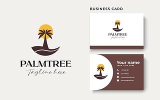 Palm Resort Logo Template Isolated in White Background vector