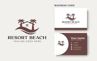 Palm Resort Logo Template Isolated in White Background vector