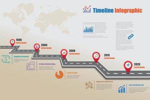 Plantilla de infografía de línea de tiempo de hoja de ruta empresarial, ilustración vectorial vector