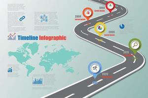 Business roadmap timeline infographic template, vector illustration