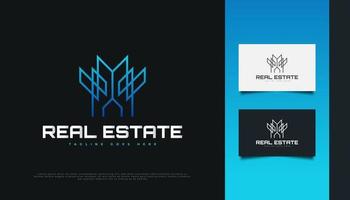 Modern and Futuristic Real Estate Logo Design with Line Style vector
