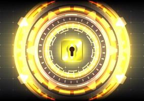 Futuristic technology gear HUD circle. Protect and security of safe vector