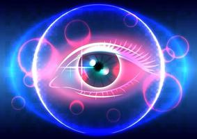 Science fiction interface. Futuristic technology of glowing eye cyber vector