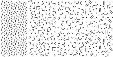 Memphis pattern set in black and white color Free Vector