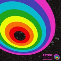 Retro design poster with vintage grunge texture and colored lines vector