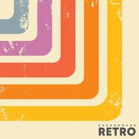 Retro design background and vintage grunge texture and colored stripes vector