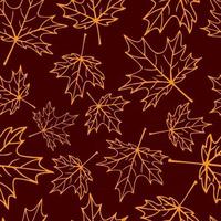Seamless pattern with autumn maple leaves. vector