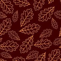 Seamless pattern with autumn oak leaves. vector