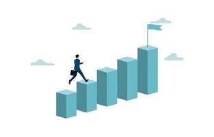 Businessman running to the top of the graph vector