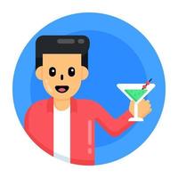 Cocktail and Drinking Wine vector