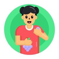 Eating Grapes and Diet vector