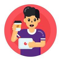 Drinking Coffee and Tea vector