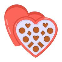 caja de bombones corazón vector