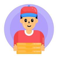 Pizza  Delivery Boy vector