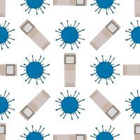 Seamless of many identical sanitizer in soap dispenser vector