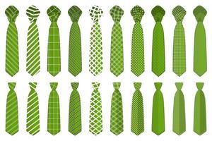 big set ties different types, neckties various size vector