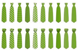 big set ties different types, neckties various size vector