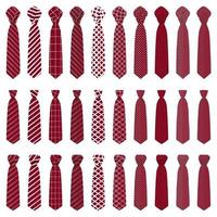 big set ties different types, neckties various size vector