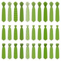 big set ties different types, neckties various size vector