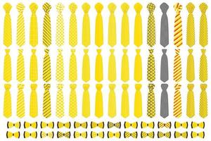 Illustration on theme big colored set neckties different types vector