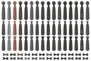 Illustration on theme big colored set neckties different types vector