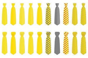 big set ties different types, neckties various size vector