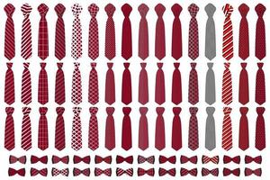 Illustration on theme big colored set neckties different types vector