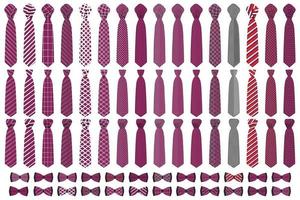 Illustration on theme big colored set neckties different types vector