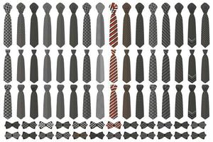 Illustration on theme big colored set neckties different types vector