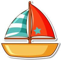 Sticker sailboat toy on white background vector