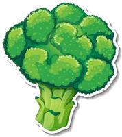 Broccoli sticker on white background vector