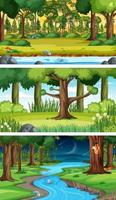 Different types of forest horizontal scenes vector