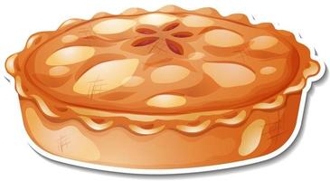 A pie bakery sticker on white background vector