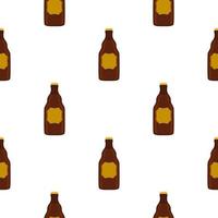 Illustration on theme seamless beer glass bottles with lid for brewery vector