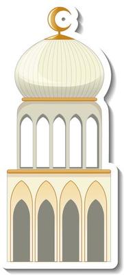 A sticker template with Mosque building isolated