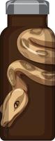 A brown thermos bottle with snake pattern vector